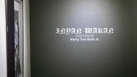 Inyan Wakan sign at the artist reception