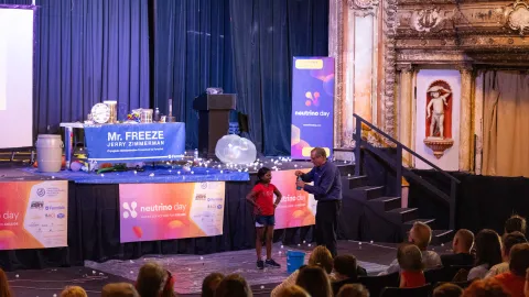 The crowd enjoying a presentation in the Homestake Opera House  