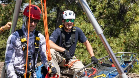 The SURF Emergency Response Team trains on rope rescue 