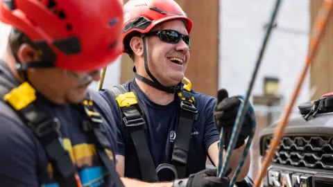 The SURF Emergency Response Team trains on rope rescue 