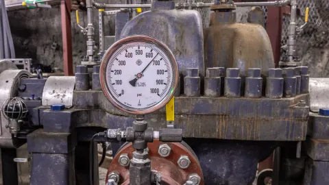 a gage on the pump at the 3650