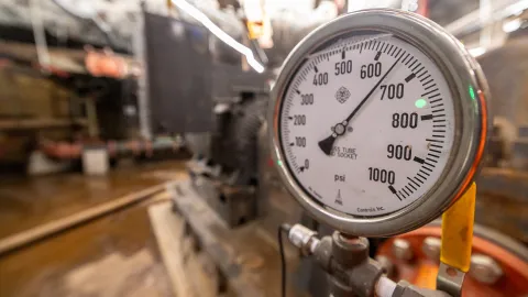 a gage on the pump at the 3650