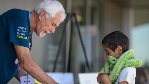 Kid with a snake