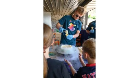 serving ice cream