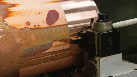 Machining copper at the 4850 Level of SURF.