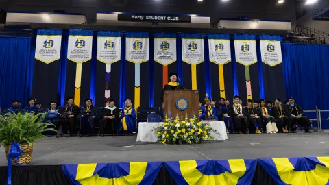Mike Headley at the 2026 SDSU graduation 