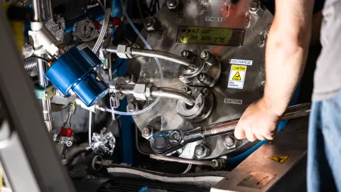 Work on the Xenon compressor system on LZ